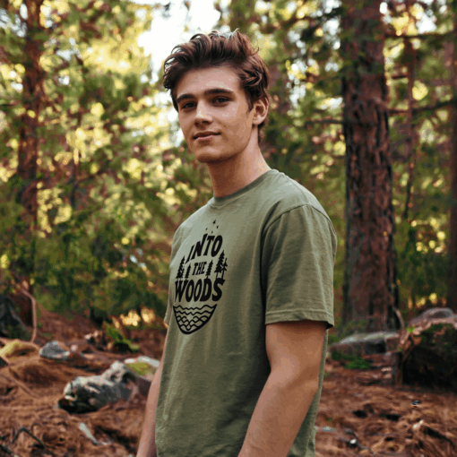 Into the Wild Military Green Mens T-Shirt - Image 3