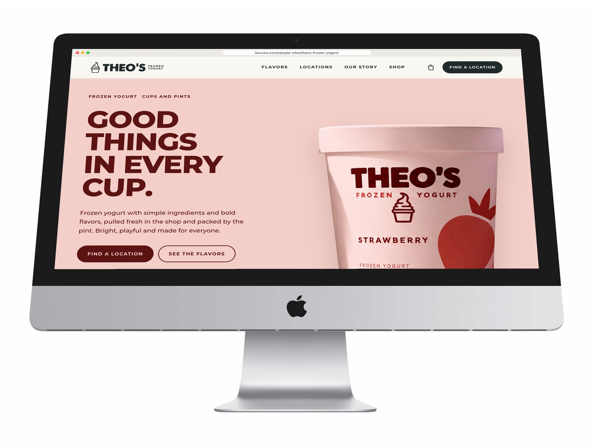 Theo’s Frozen Yogurt: view the website