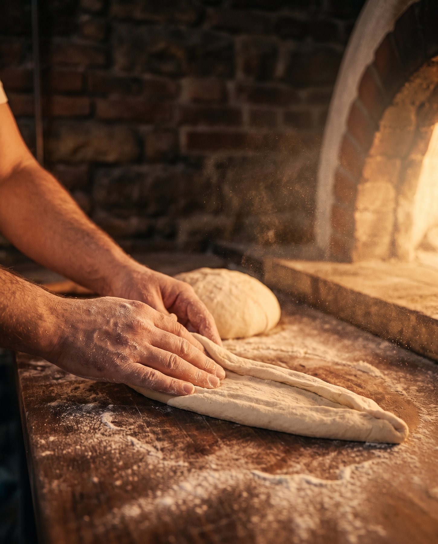 Shaping pide dough by hand