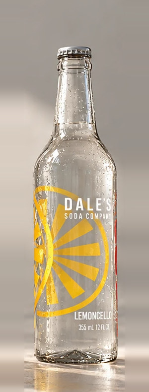 Dale’s Lemoncello soda in the clear 12 fl oz glass bottle