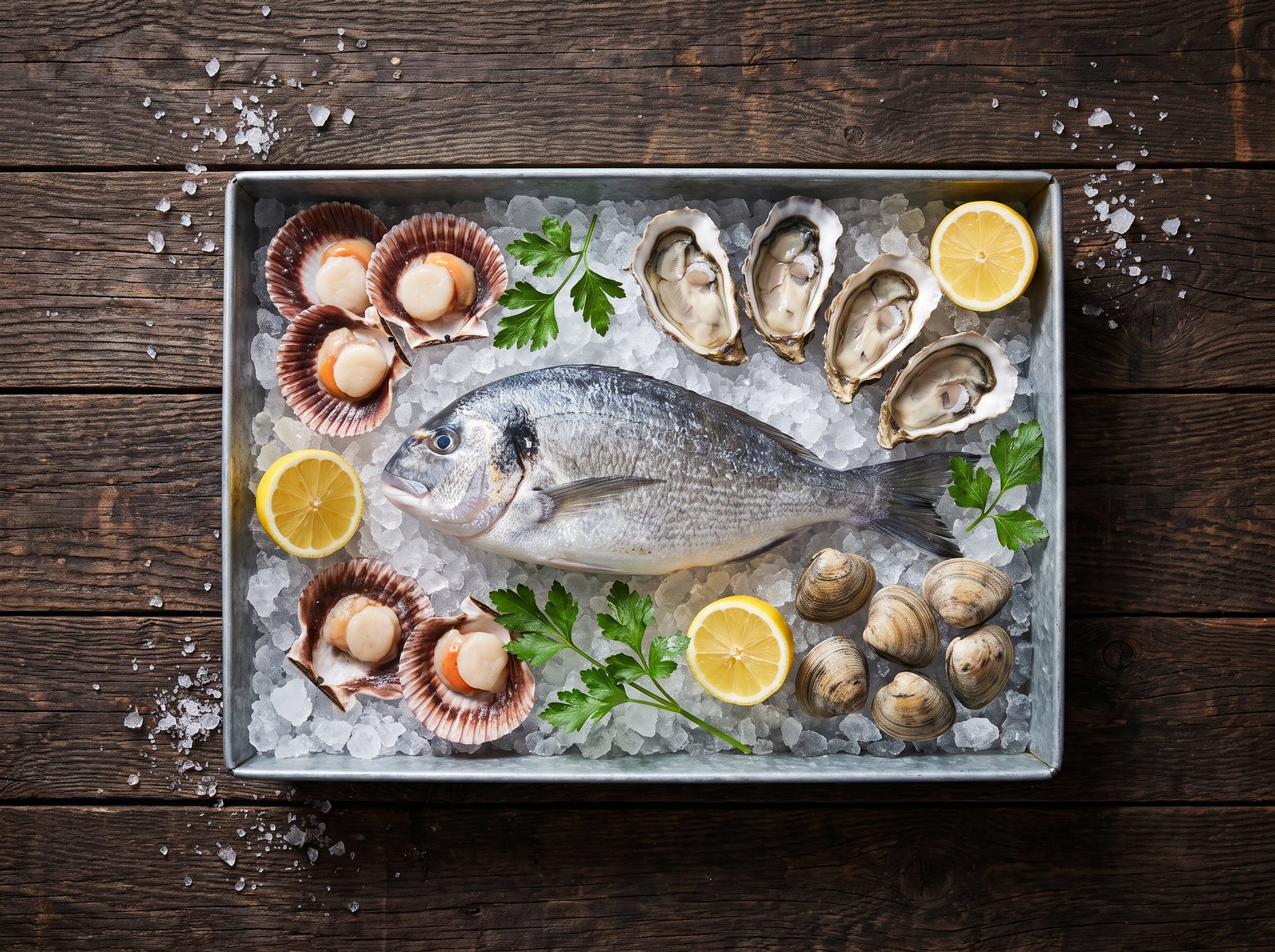 Fish & Seafood: Quality fish, scallops, clams and oysters.