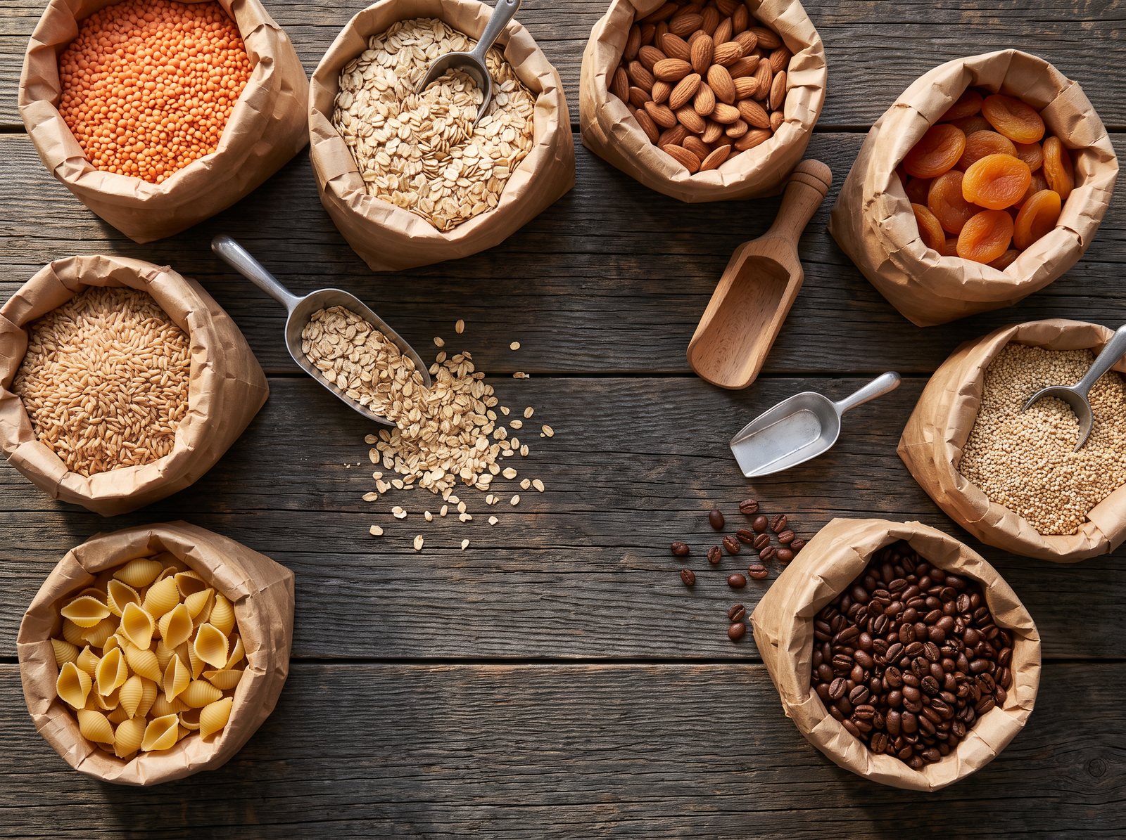Grocery & Bulk: Bulk bins, the coffee wall, pantry staples.
