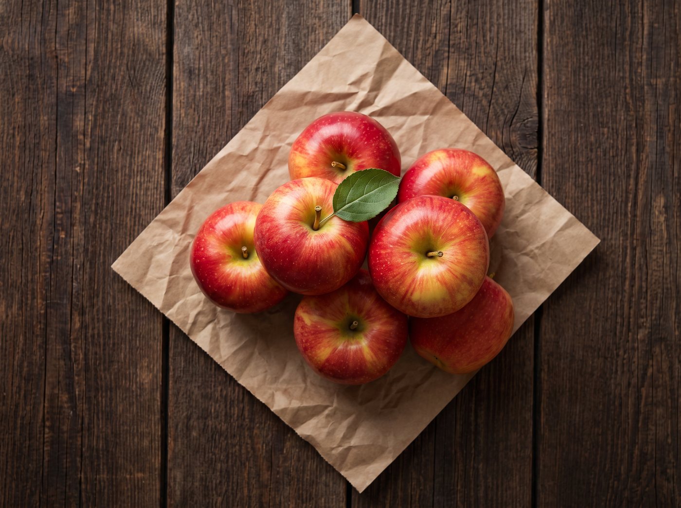 Honeycrisp apples on kraft paper