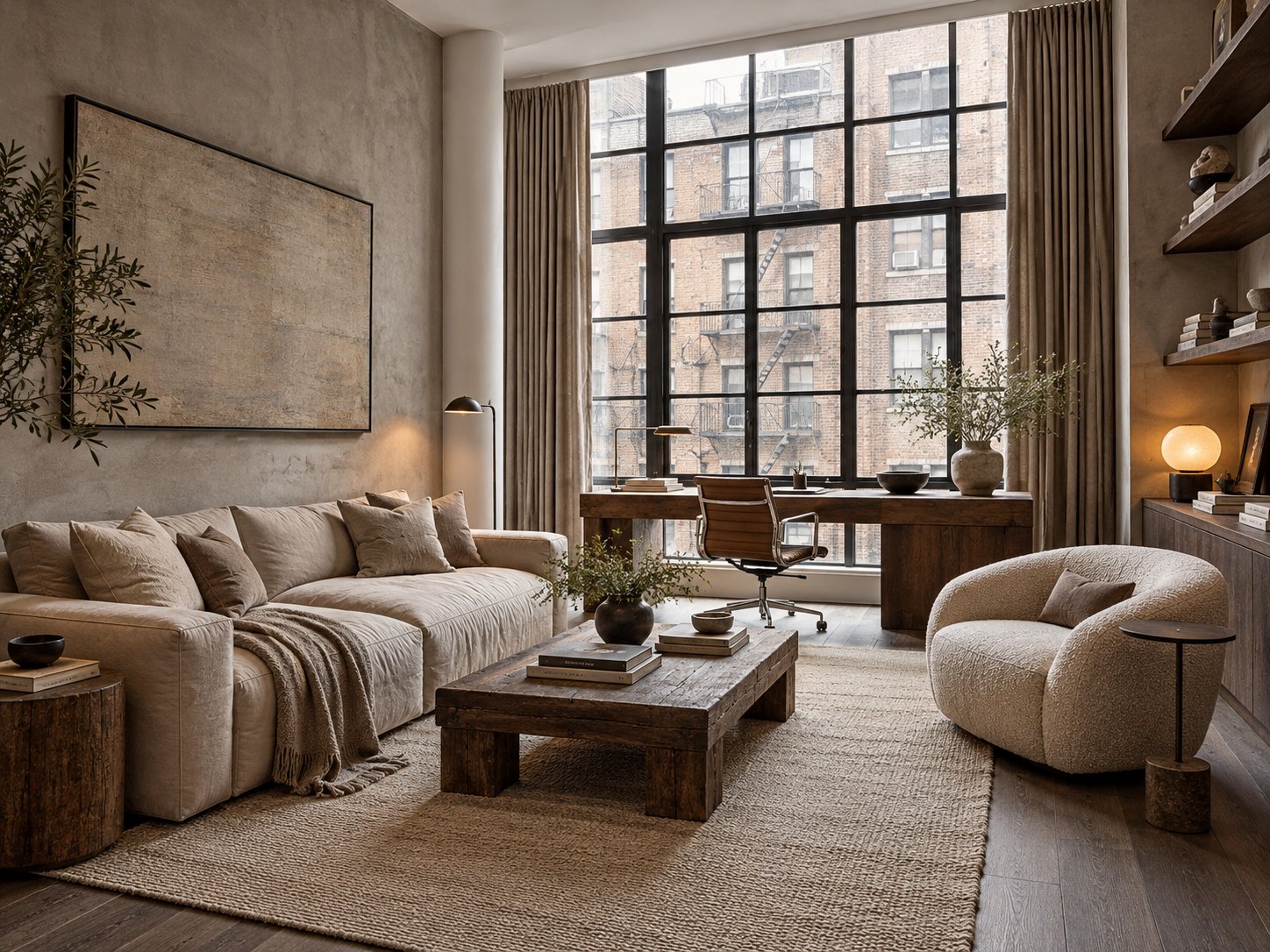 The sitting room and desk