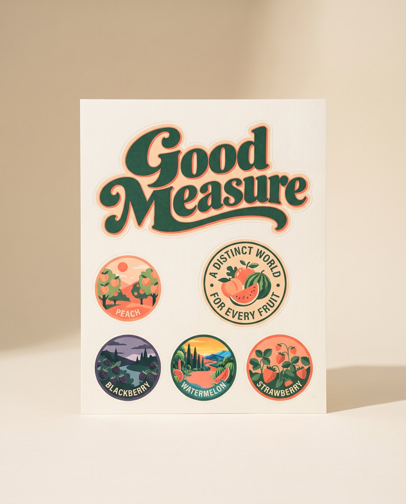Sticker Sheet: The wordmark, the badge and a sticker for every world.