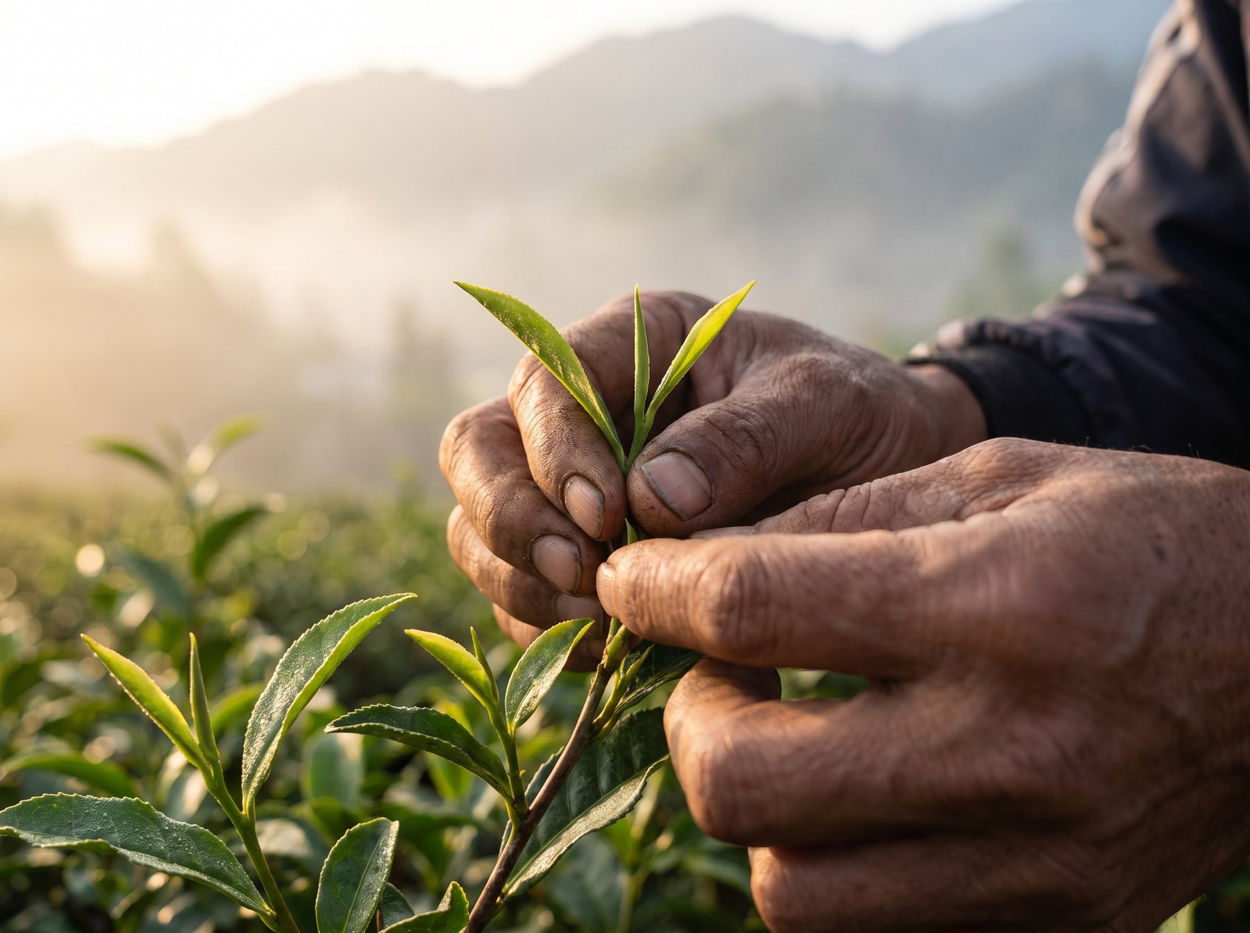 Picking the top two leaves and a bud