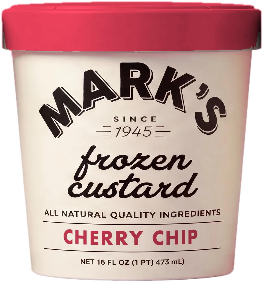 A pint of Mark’s Cherry Chip frozen custard