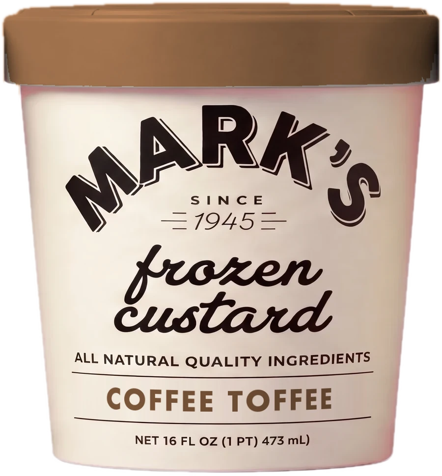 A pint of Mark’s Coffee Toffee frozen custard