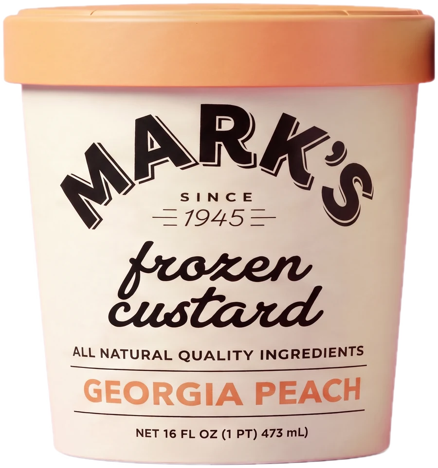 A pint of Mark’s Georgia Peach frozen custard